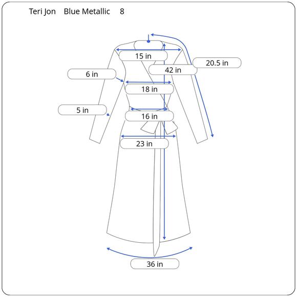Teri Jon Metallic Jacquard Cocktail Dress, Fit & Flare, Floral, Half Sleeve | 8 - Picture 11 of 11
